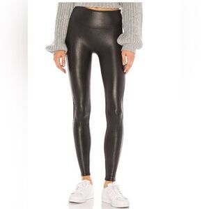 NWOT SPANX Faux Leather Black Leggings Size Medium